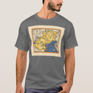T-shirt Carte de la Vénétie Italie Petite carte colorée wi