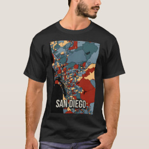 T-shirt Carte de la ville de San Diego - Colorful Terme Ab