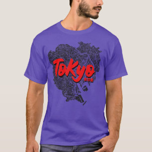 T-shirt Carte de la ville de Tokyo Japon 1