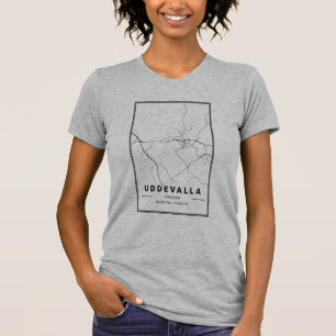 T-shirt Carte de la ville d'Uddevalla Suède Art minimalis