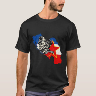 T-shirt Carte de la Yougoslavie SFRY Tito en xylographie v