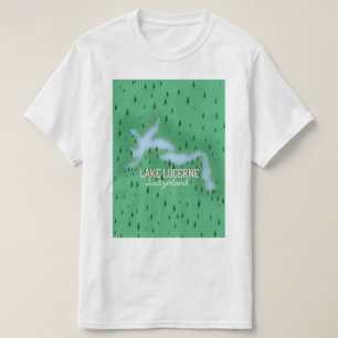 T-shirt Carte de l'affiche voyage du lac Lucerne Suisse