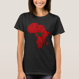 T-shirt Carte de l'Afrique Plan du Marocain Drapeau Maroc