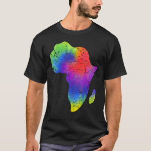 T-shirt Carte de l'Afrique Reggae Rasta Tie Dye Black Afri