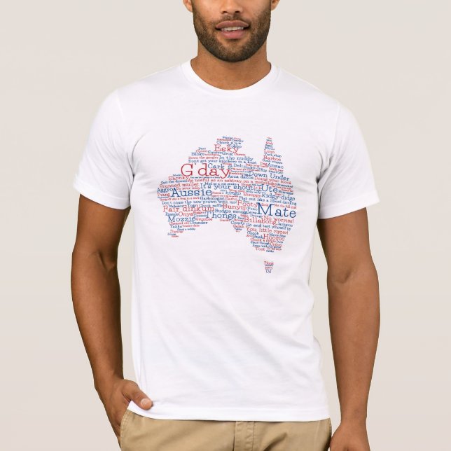 T-shirt Carte de l'argot australien (Devant)