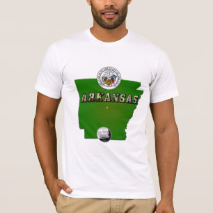 T-shirt Carte de l'Arkansas, sceau et quartier des Faux