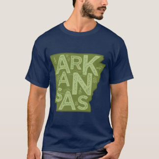 T-shirt Carte de l'Arkansas Typographie verte