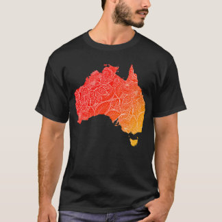 T-shirt Carte de l'art de mandala coloré Australie avec te