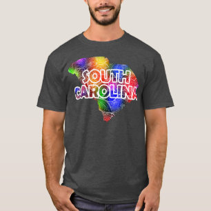 T-shirt Carte de l'art de mandala coloré de la Caroline du