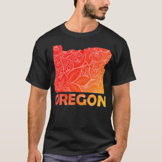 T-shirt Carte de l'art de mandala coloré de l'Oregon avec