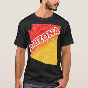 T-shirt Carte de l'art de mandala coloré en Arizona avec t