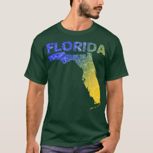 T-shirt Carte de l'art de mandala coloré Floride avec text