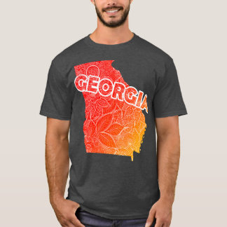 T-shirt Carte de l'art de mandala coloré Géorgie avec text