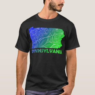 T-shirt Carte de l'art de mandala coloré Pennsylvanie avec