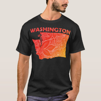 T-shirt Carte de l'art de mandala coloré Washington avec l