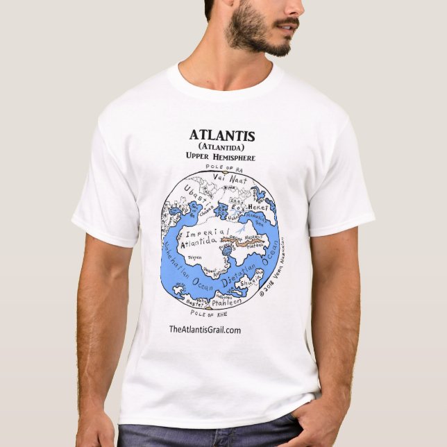 T-shirt Carte de l'Atlantide - les deux hémisphères - (Devant)