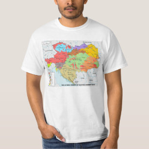 T-shirt Carte de l'Autriche-Hongrie de diversité ethnique