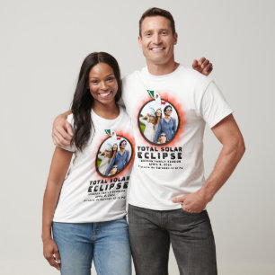 T-shirt Carte de l'Éclipse solaire totale américaine 2024 