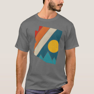 T-shirt Carte de l'État d'Arizona Vintage Montagnes Randon