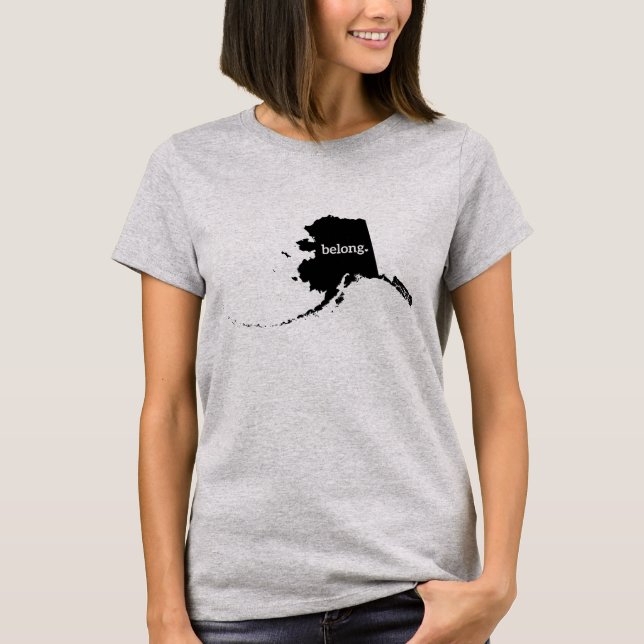 T-shirt Carte de l'état de l'Alaska Belong (Devant)