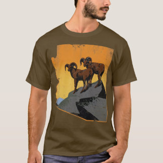 T-shirt Carte de l'état de l'Arizona Longhorns Rams Vintag