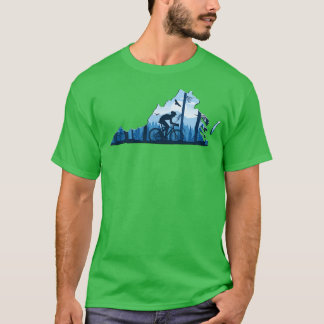 T-shirt Carte de l'État de Virginie pour véloMountain Biki