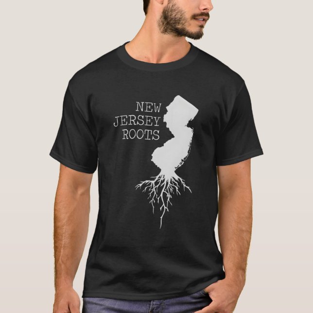 T-shirt Carte de l'état des racines du New Jersey (Devant)