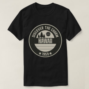 T-shirt Carte de l'État d'Hawaii - HI Travel Keepsaké