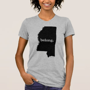 T-shirt Carte de l'État du Mississippi Belong