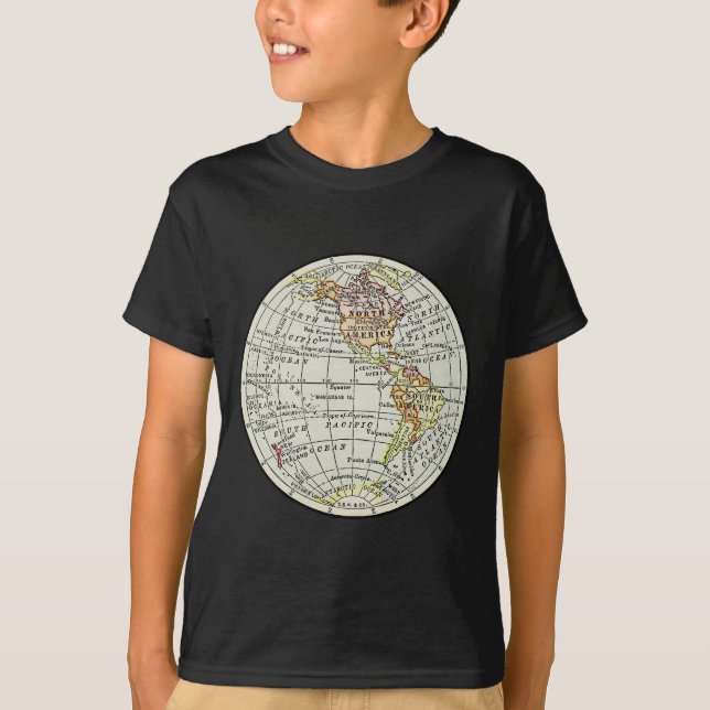 T-shirt Carte de l'hémisphère occidental Globe Travel (Devant)
