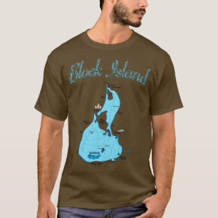 T-shirt Carte de l'île Block Rhode Island