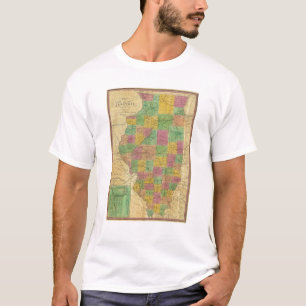 T-shirt Carte de l'Illinois