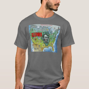 T-shirt Carte de l'Illinois USA