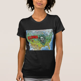 T-shirt Carte de l'Illinois USA