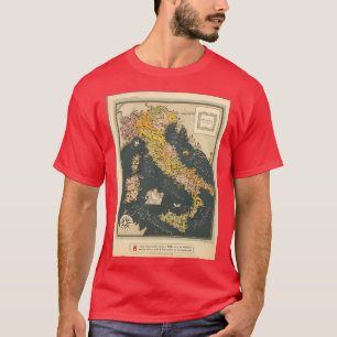 T-shirt Carte de l'Italie Carte colorée petite carte avec