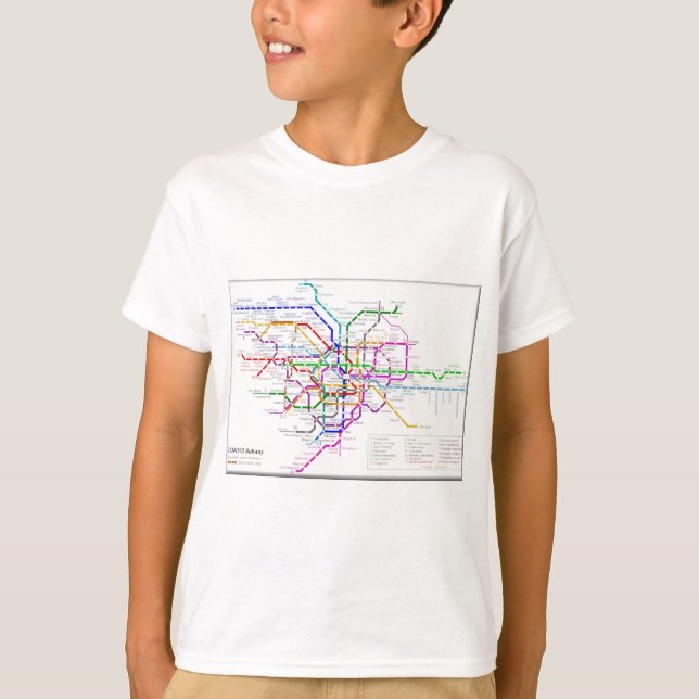 T-shirt Carte de métro de Tokyo (Devant)