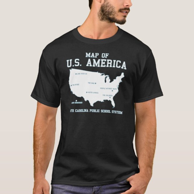 T-shirt Carte de Mlle la Caroline du Sud des USA Amérique (Devant)