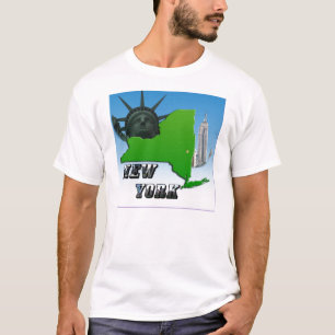 T-shirt Carte de New York, Statue de la Liberté, Monument