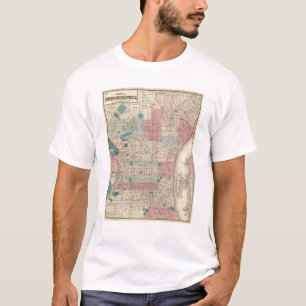 T-shirt Carte de Philadelphie, Pennsylvanie