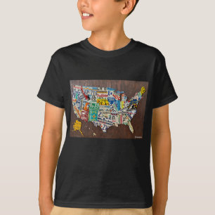 T-shirt Carte de plaque de licence (enfants)
