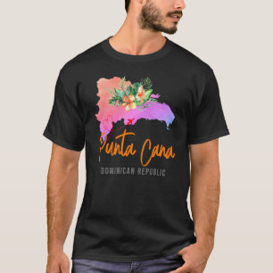 T-shirt Carte de Punta Cana pour un voyage de filles en fa