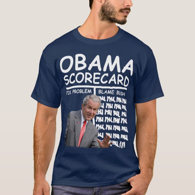 T-shirt Carte de score d'Obama - blâme Bush (Devant)