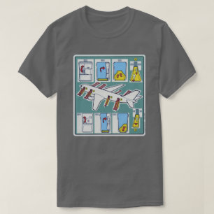 T-shirt Carte de sécurité de secours de ligne aérienne