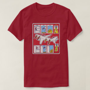 T-shirt Carte de sécurité d'urgence de la compagnie aérien