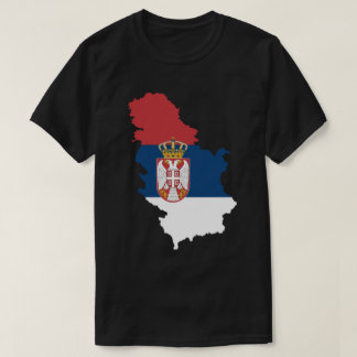 T-shirt Carte de Serbie avec Drapeau