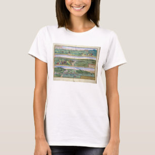 T-shirt Carte de Séville, de Cadix, et de Malaga, de