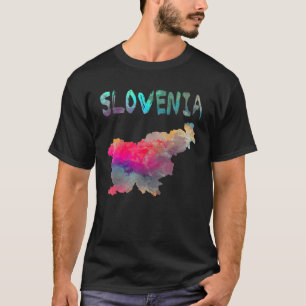 T-shirt Carte de Slovénie isolée et colorée en couleur d'a