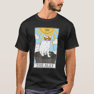 T-shirt Carte de tarot de chat allié de lunettes de soleil