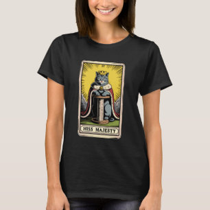 T-shirt Carte de Tarot de Chat Sifflement Majesté Griffoir
