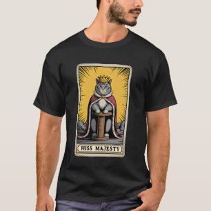 T-shirt Carte de Tarot de Chat Sifflement Majesté Griffoir